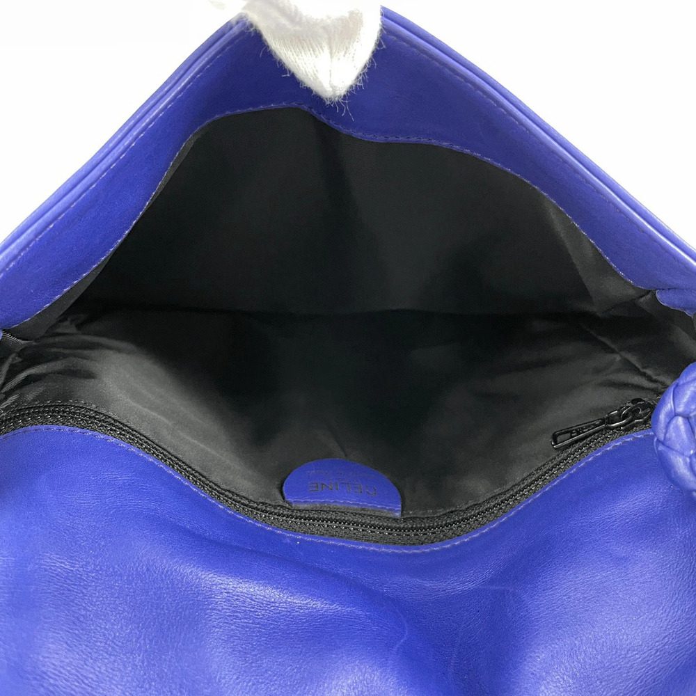 Celine Logo Shoulder Bag Leather Blue - Picture 6 of 6
